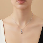 925 Sterling Silver Alphabet D Pendant Chain with Adjustable Length